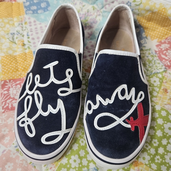 kate spade Shoes - Kate Spade - Let's Fly Away Suede Slip On Sneakers, size 6.5